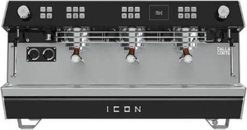 ICON-3-BN ICON (3 Gruplu) Kahve Makinesi, Siyah-Ceviz