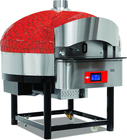 EMP.SPO.02-D-RB-LPG Dijital Gazlı Döner Taban Pizza Fırını 9 Pizza Kapasiteli - Kırmızı, Siyah  LPG'li
