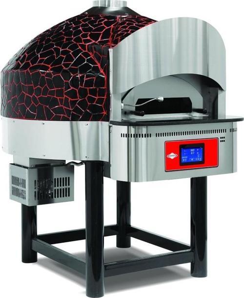 EMP.SPO.03-D-BR-LPG Dijital Gazlı Sabit Tabanlı Pizza Fırını 9 Pizza Kapasiteli - Siyah, Kırmızı LPG'li