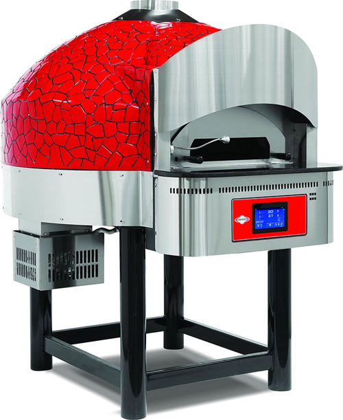 EMP.SPO.03-D-RB-LPG Dijital Gazlı Sabit Tabanlı Pizza Fırını 9 Pizza Kapasiteli - Kırmızı, Siyah LPG'li