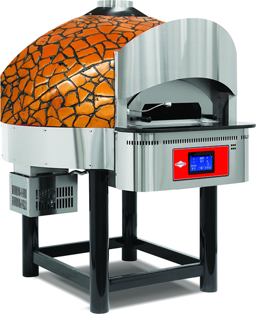 EMP.SPO.04-D-GB-LPG Diital Gazlı Döner Taban Pizza Fırını 6 Pizza Kapasiteli - Altın, Siyah LPG'li