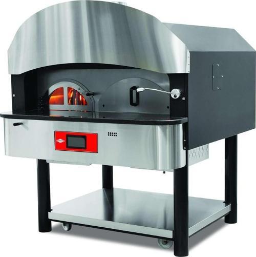 EMP.SPO.05-D-NG  Digital Gazlı ve Odunlu Döner Tabanlı Pizza Fırını 6 Pizza Kapasiteli - Doğalgazlı