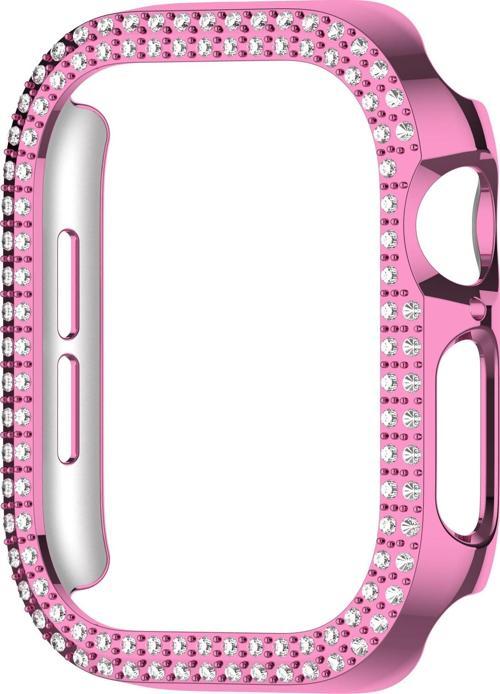Apple Watch 10. Nesil 42mm Uyumlu Parlak Taşlı 360 Tam Koruma Kapak Kılıf