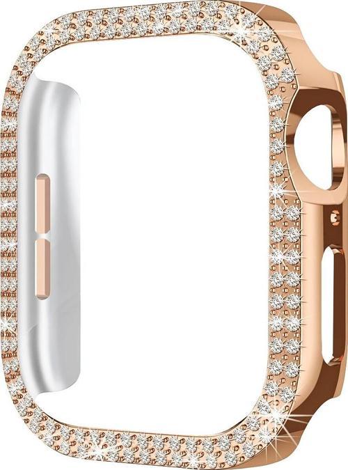 Apple Watch 10. Nesil 42mm Uyumlu Parlak Taşlı 360 Tam Koruma Kapak Kılıf