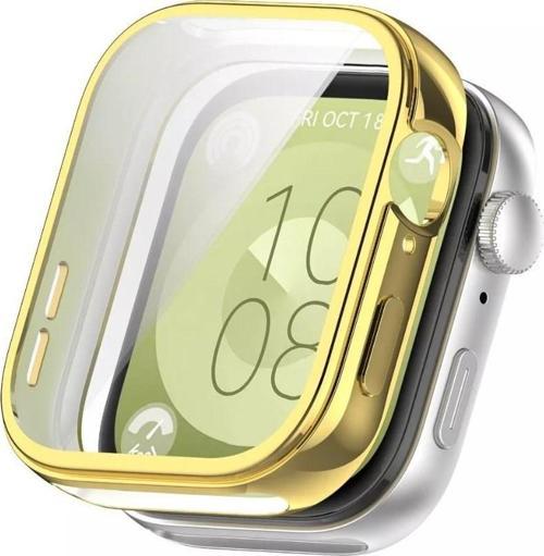 Huawei Watch Fit 3 Uyumlu Kasa Ekran Koruyucu 360 Tam Koruma Kılıf Kapak