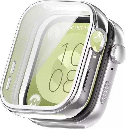 Huawei Watch Fit 3 Uyumlu Kasa Ekran Koruyucu 360 Tam Koruma Kılıf Kapak