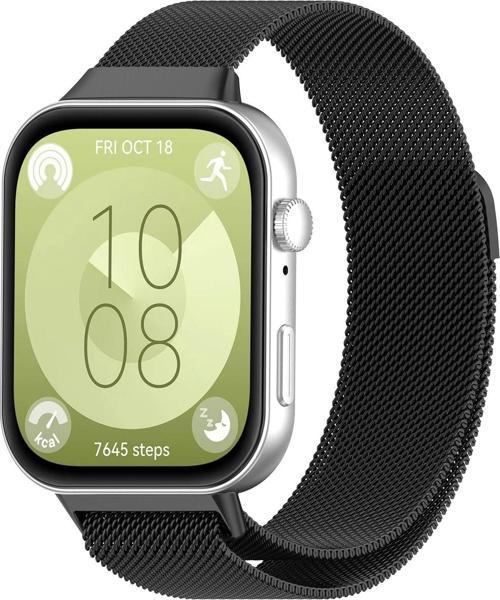 Huawei Watch Fit 3 Uyumlu Manyetik Mıknatıslı Hasır Kordon Kayış