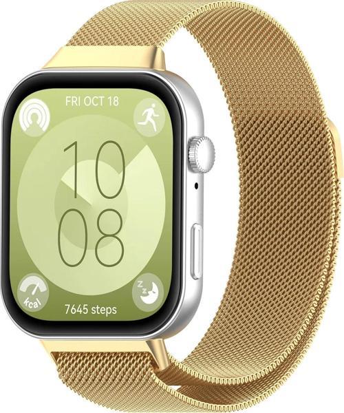 Huawei Watch Fit 3 Uyumlu Manyetik Mıknatıslı Hasır Kordon Kayış