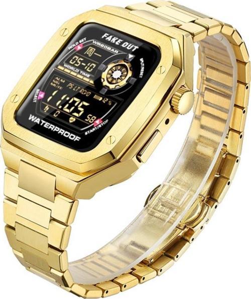 Apple Watch 4 5 6 44mm Uyumlu Paslanmaz Çelik Zırh Armor Kasa Kordon