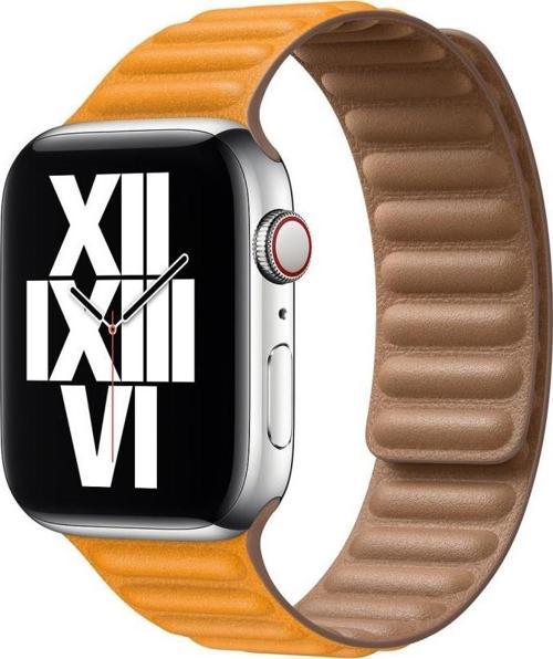 Apple Watch 7 8 9 10 Seri 40 41 42mm Uyumlu Leather Link Kordon