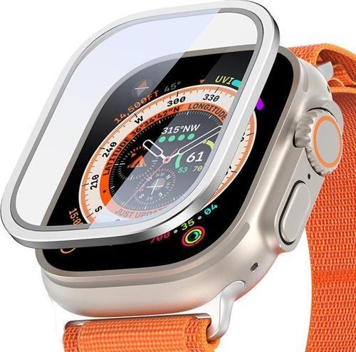 Apple Watch Ultra 49mm Uyumlu Metal Çerçeveli Ekran Koruyucu