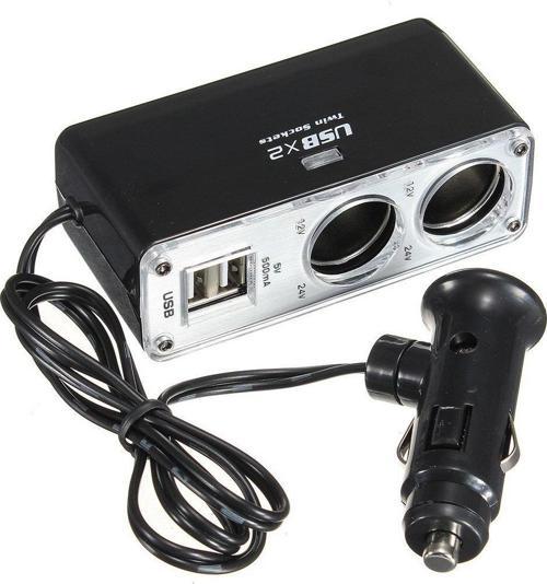 Araç Çakmak Çoklayıcı 2 Çakmak 2 Usb Çoğaltıcı Araba Soket