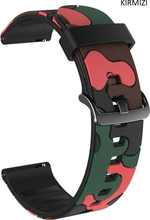 Samsung Gear S3 Gear Watch 3 45mm Kamuflaj Uyumlu Kordon Kayış 22mm