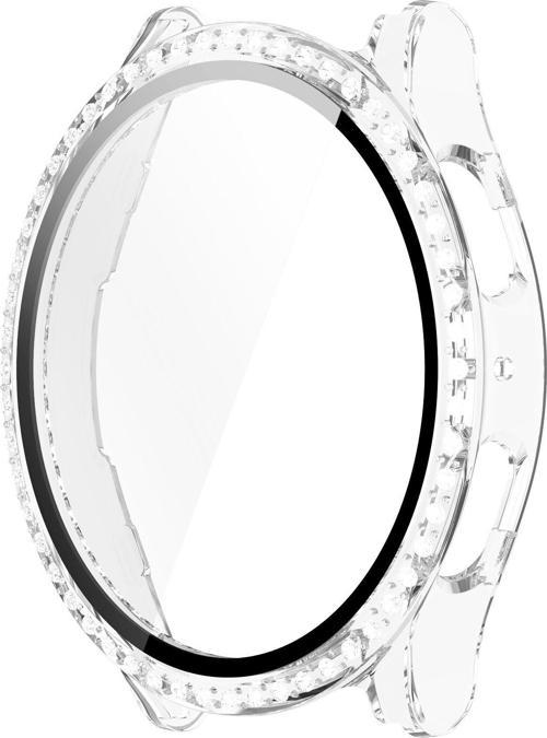 Samsung Galaxy Watch 4 5 6 7 FE 40mm Uyumlu Parlak Taşlı Ekran Kasa Kılıf Koruyucu