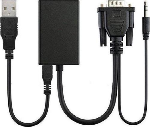 Vga to Hdmi Kablo Dönüştürücü Görüntü ve Ses Çevirici