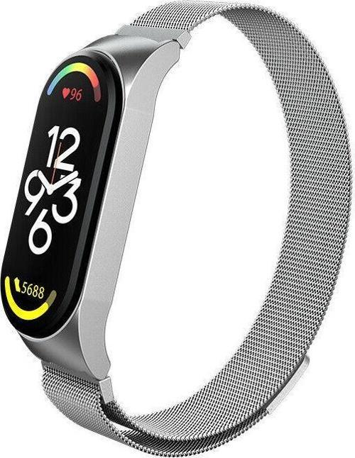 Xiaomi Mi Band 7 Uyumlu Metal Hasır Manyetik Kordon Kayış