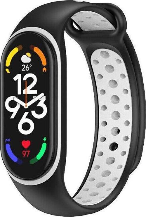 Xiaomi Mi Band 5 6 7 Uyumlu Delikli Spor Silikon Kordon Kayış