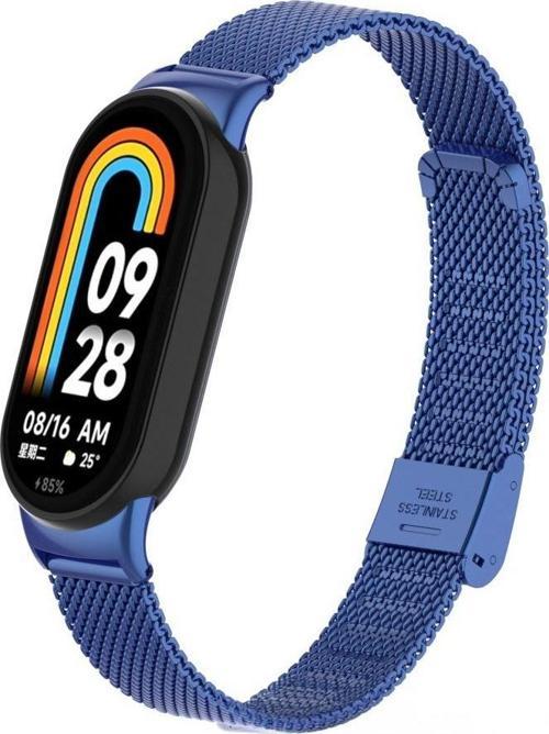 Xiaomi Mi Band 8 Mi Band 9 Uyumlu Paslanmaz Metal Hasır Tokalı Kordon Kayış