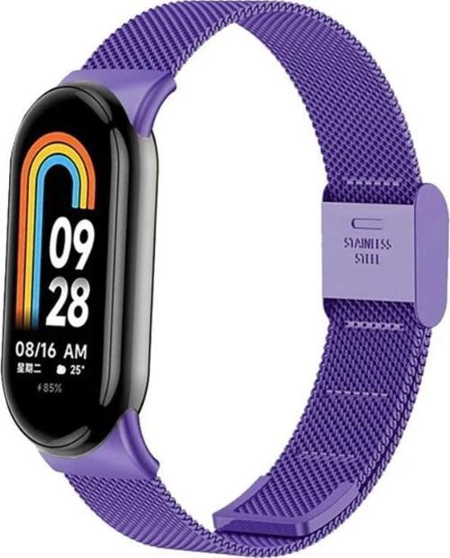 Xiaomi Mi Band 8 Mi Band 9 Uyumlu Paslanmaz Metal Hasır Tokalı Kordon Kayış