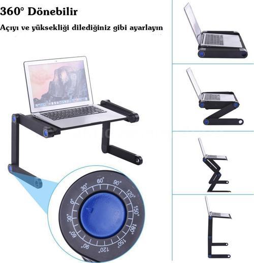 Yükseklik Ayarlı Laptop Notebook Ders Çalışma Masası