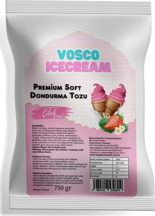 DND-TZ Çilekli Soft Dondurma Tozu