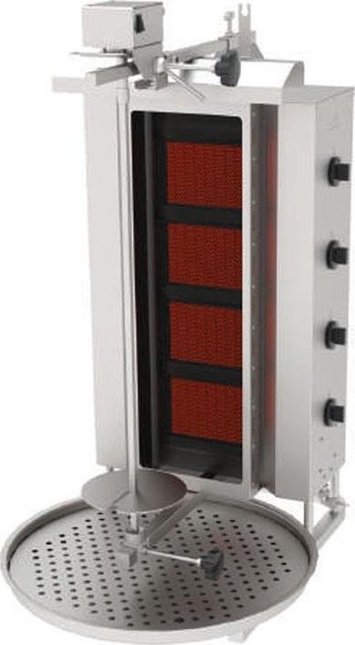 ADGC-4-U Döner Makineleri Gazlı Camlı Üstten Motorlu - 4 Radyanlı - 230 V