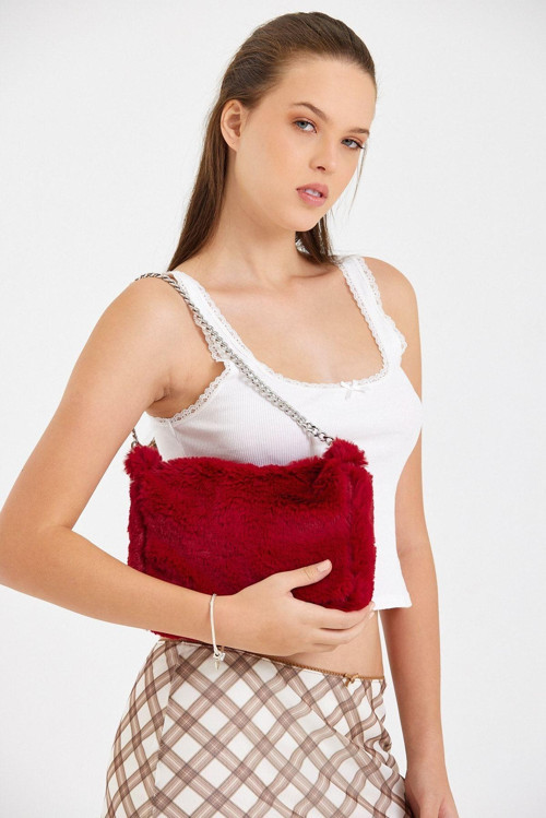 Cherry Zincirli Baget / Vişne Zincirli El Ve Omuz Çantası