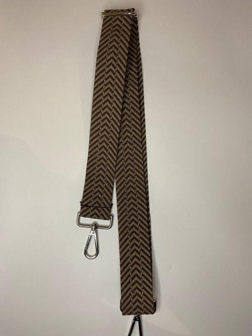 Coffee And Cappuccino Zigzag Chevron Pattern Ayarlanabilir Çanta Sapı