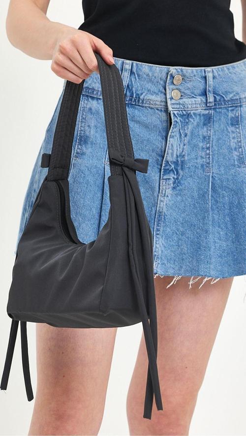 Coquette Kurdele Detaylı Midi Bag Fiyonklu Midi Boy Baget El Ve Omuz Çantası