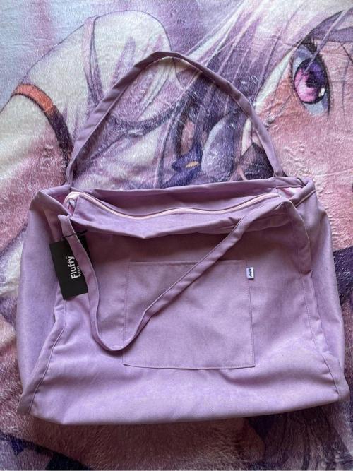 Lilac 00S Shopper Bag Fermuarlı, Astarlı , Kumaş, Kol Ve Omuz Çantası / Okul & Günlük