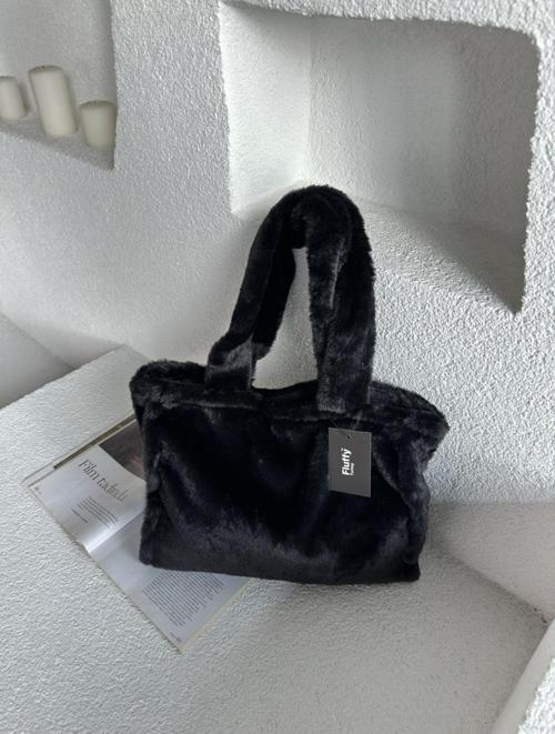 Midnight Juicy Tote Kadın Peluş Omuz Çantası