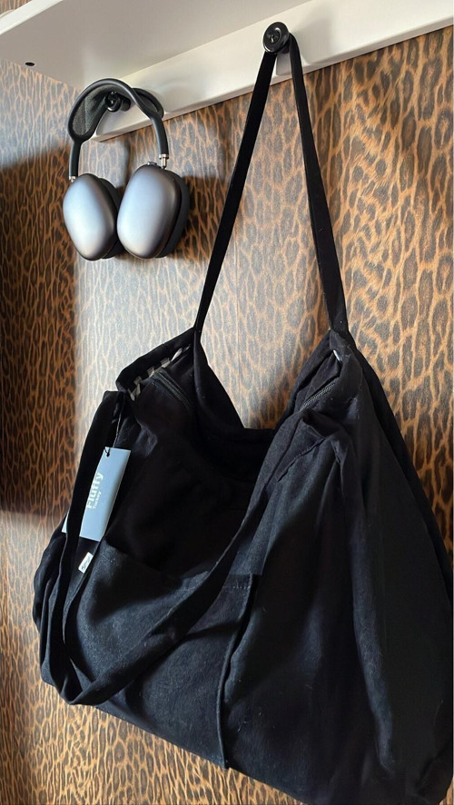 Old School 00S Shopper Bag Fermuarlı, Astarlı , Kumaş, Kol Ve Omuz Çantası / Okul & Günlük