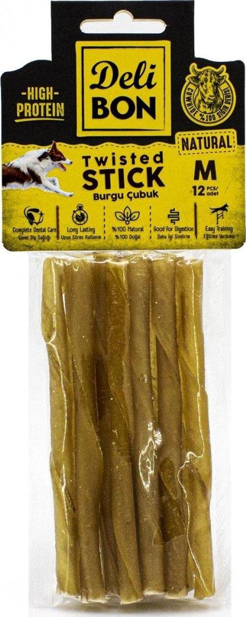 Deri Kalın Burgu Çubuk 12 Adet Natural