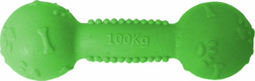 Plastik Köpek Oyuncak Dumbel Yumuşak Dolgu 3,5x11 cm Yeşil