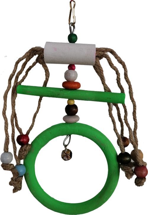 Halkalı İpli Boncuklu Kuş Oyuncağı 10 / 20 cm