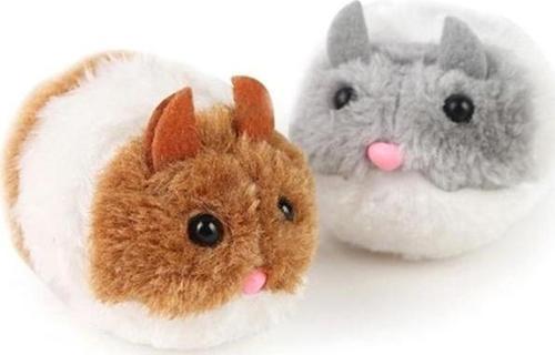 Kedi Oyuncağı Tombul Fare Gri-Beyaz Kahve-Beyaz 6 cm