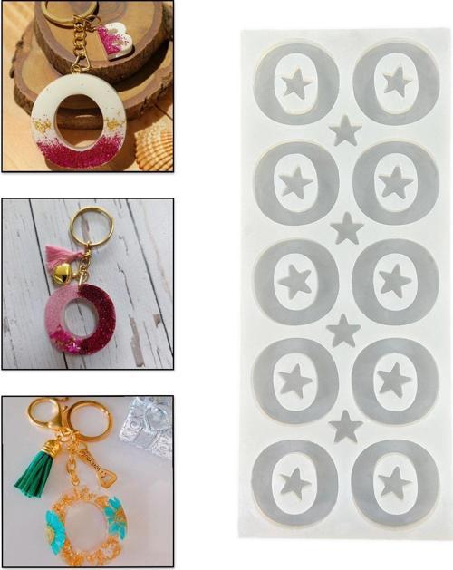 Epoksi Çoklu Silikon Kalıp O Harfi Anahtarlık Reçine Seri Döküm Kalıbı 4 CM 10 Lu