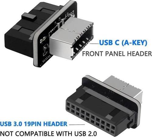 0952 Type-E To USB 3.0 19 PIN Anakart Dişi Erkek Çevirici Dönüştürücü Adaptör