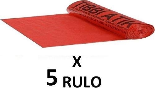 810 Gram Tıbbi Atık Baskılı Jumbo Boy ( 80X110 Cm ) Çöp Poşeti 5 Rulo 10*5=50 Adet