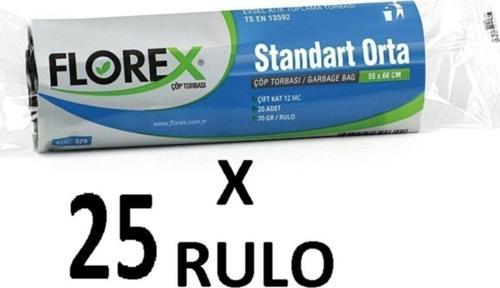 Standart Orta Boy ( 55X60 Cm ) Mavi Çöp Poşeti 25 Rulo 20*25=500 Adet