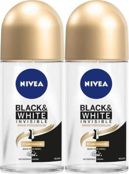 Kadın Roll-on Deodorant Black&white Invisible Ipeksi Pürüzsüzlük 50ml, 48 Saat Koruma, X2 Adet
