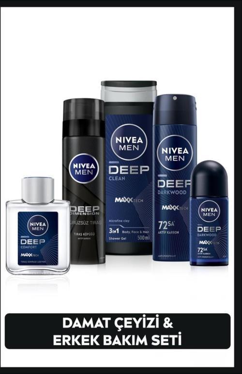 Men Erkek Damat Çeyiz Seti, Duş Jeli 500ml, Deodorant 150ml, Roll-on 50ml, Tıraş Köpüğü, Losyon100ml