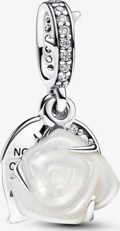 Açan Beyaz Gül Çift Sallantılı Charm 793200C01