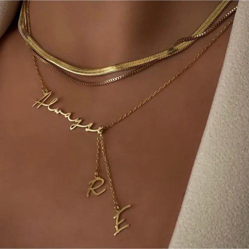 Kişiye Özel İsimli Harf Salantılı Harfli 925 Ayar Gümüş Kadın Kolye