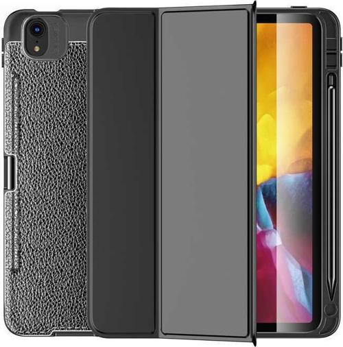 Apple ipad Air 6.Nesil 11 inç M2 2024 Kılıf Yatay Standlı Arkası Silikon Kalem Bölmeli Deri Görünümlü Wlons Kılıf