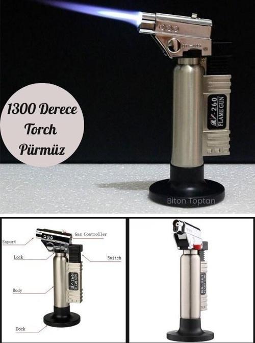 1300 Derece Isı Tabancası Aşcı Pürmüzü Metal Kasa Torch Pürmüz Çakmak Tıbbi Diş Pürmüzü
