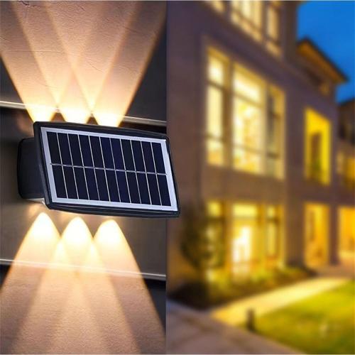 30 Watt Solar Bahçe Duvar Aplik 6 Ledli Güneş Enerjili Merkür Aplik Bahçe Aydınlatma Dekoratif 30 Wa