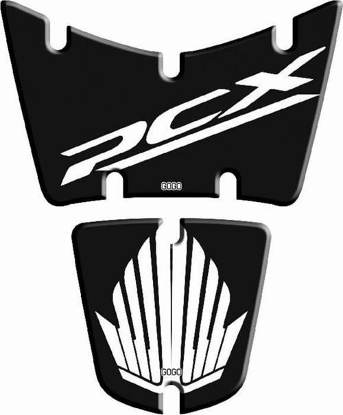 Tank Pad 012 Pcx 125-150 2014-2017 Siyah-beyaz 2 Parça