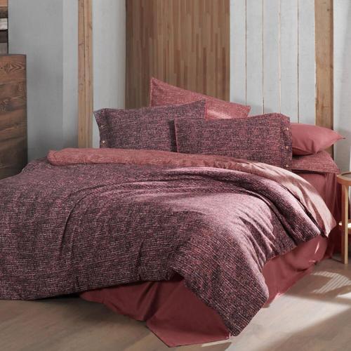 Glamis Tek Kişilik %100 Pamuk Flanel (Pazen) Nevresim Takımı-Bordo