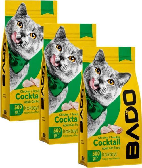 Kedi Maması Kokteyl Yetişkin Kuru 500 gr x 3 Adet